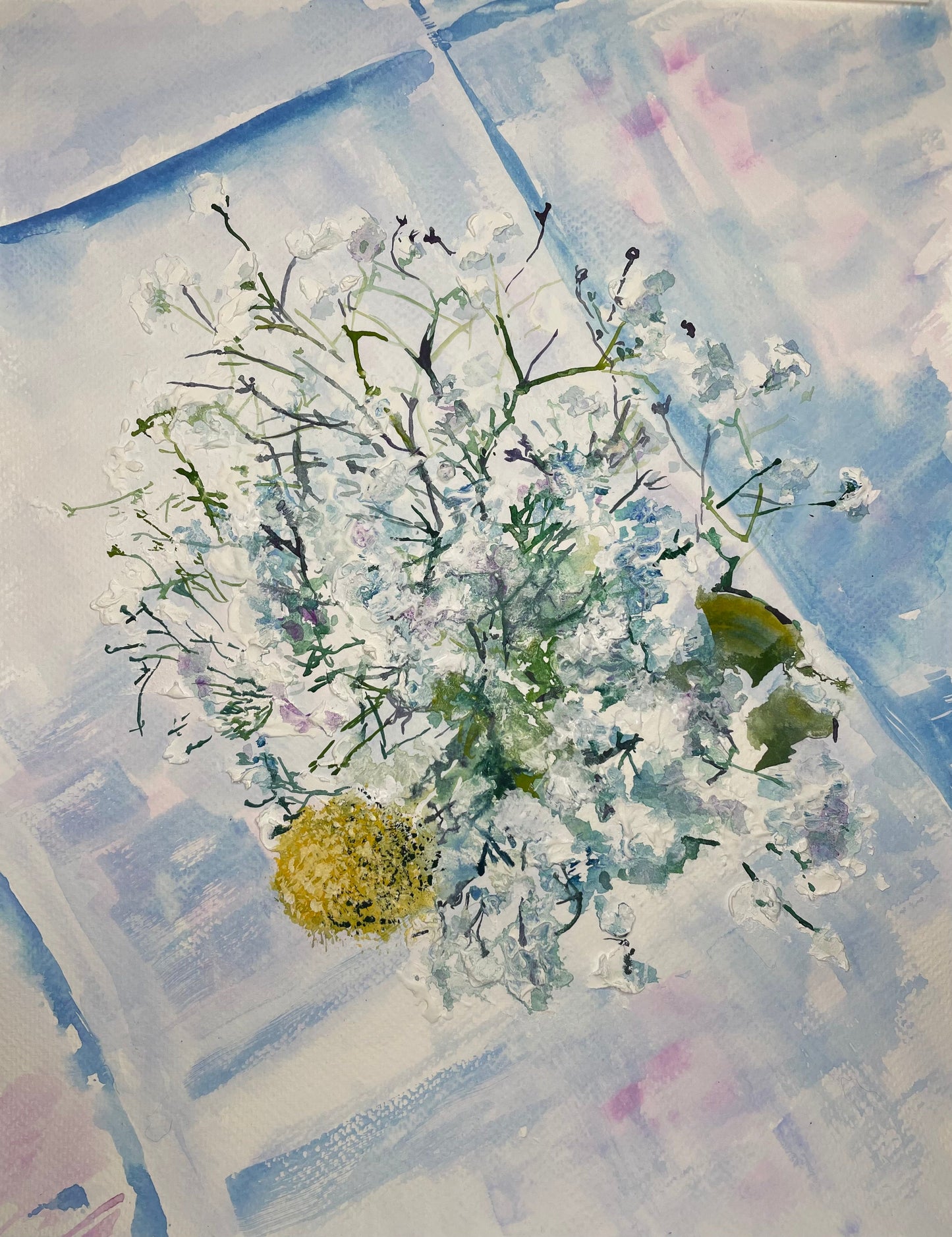 Baby's Breath on White Linen Night - Cynthia Coffield Fine Art