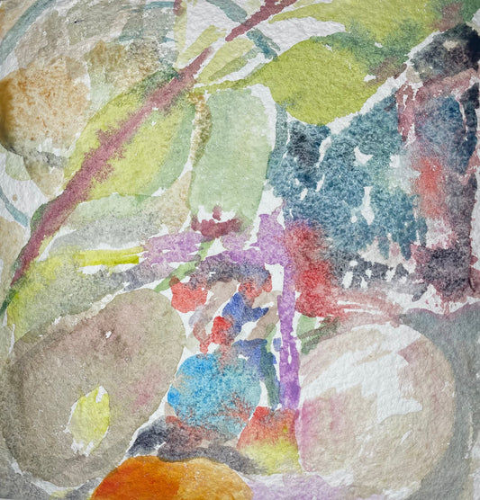 On the eighth day we made veggie bowls afterwards, from a paper bag filled with all of the necessary ingredients,  including Thai basil and one fresh jalapeno - Cynthia Coffield Fine Art