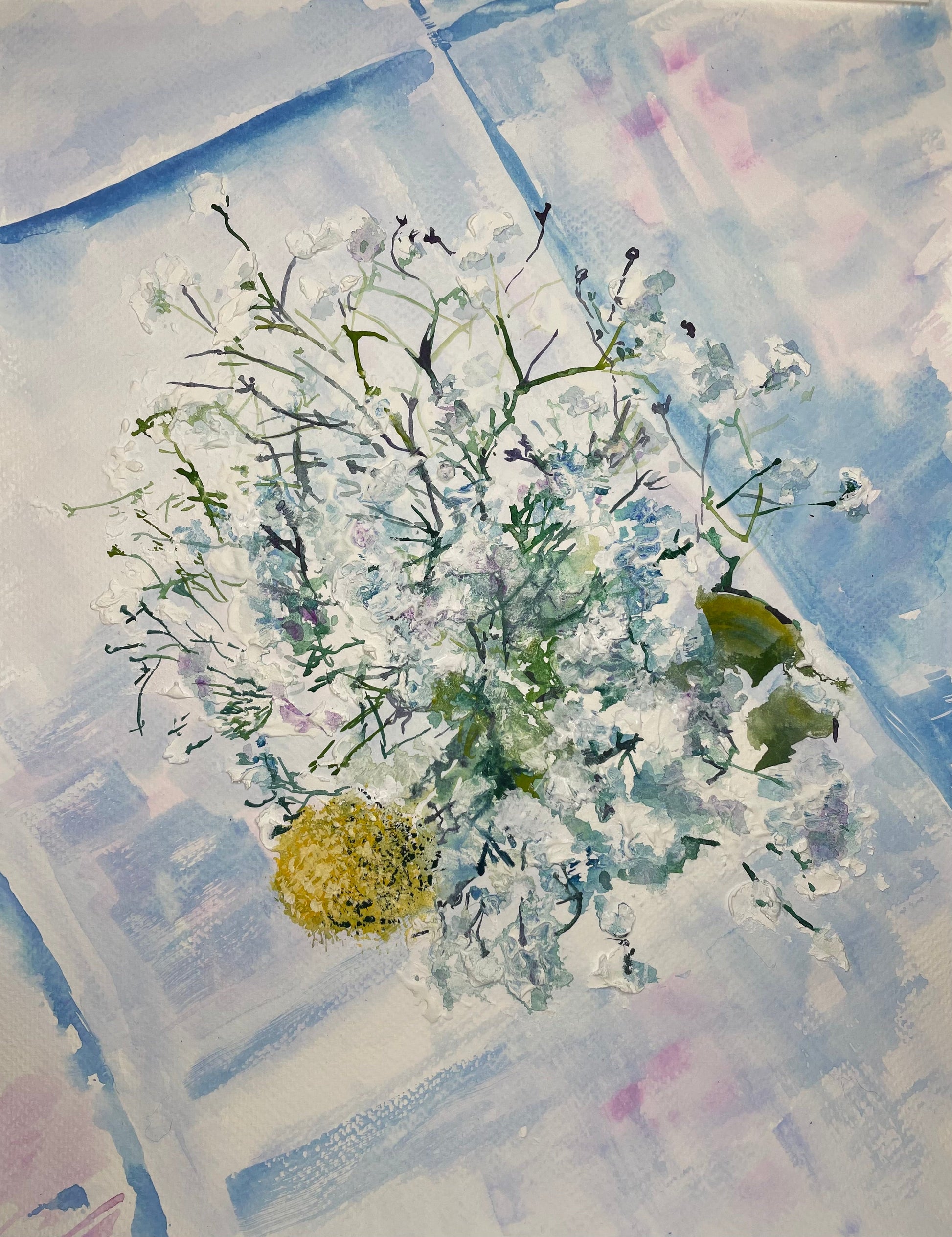 Baby's Breath on White Linen Night - Cynthia Coffield Fine Art