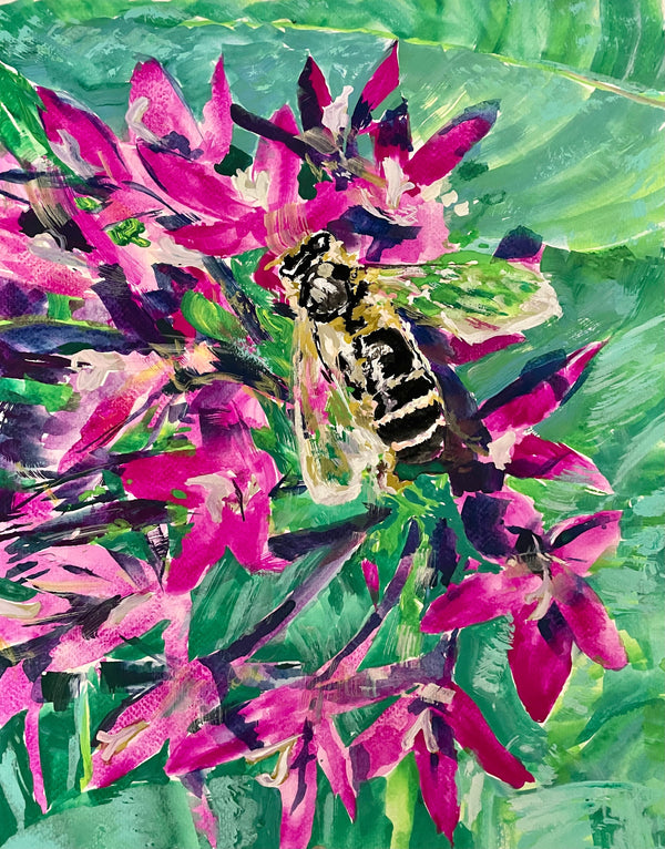Bumblebee & Flowers - Cynthia Coffield Fine Art