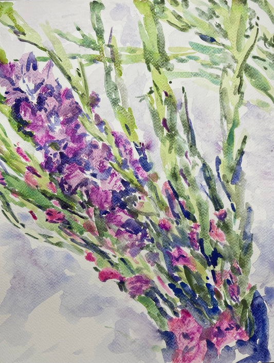 Pink & Green Snapdragon Flowers - Cynthia Coffield Fine Art