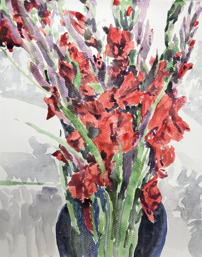 Red & Green Snapdragon Flowers - Cynthia Coffield Fine Art