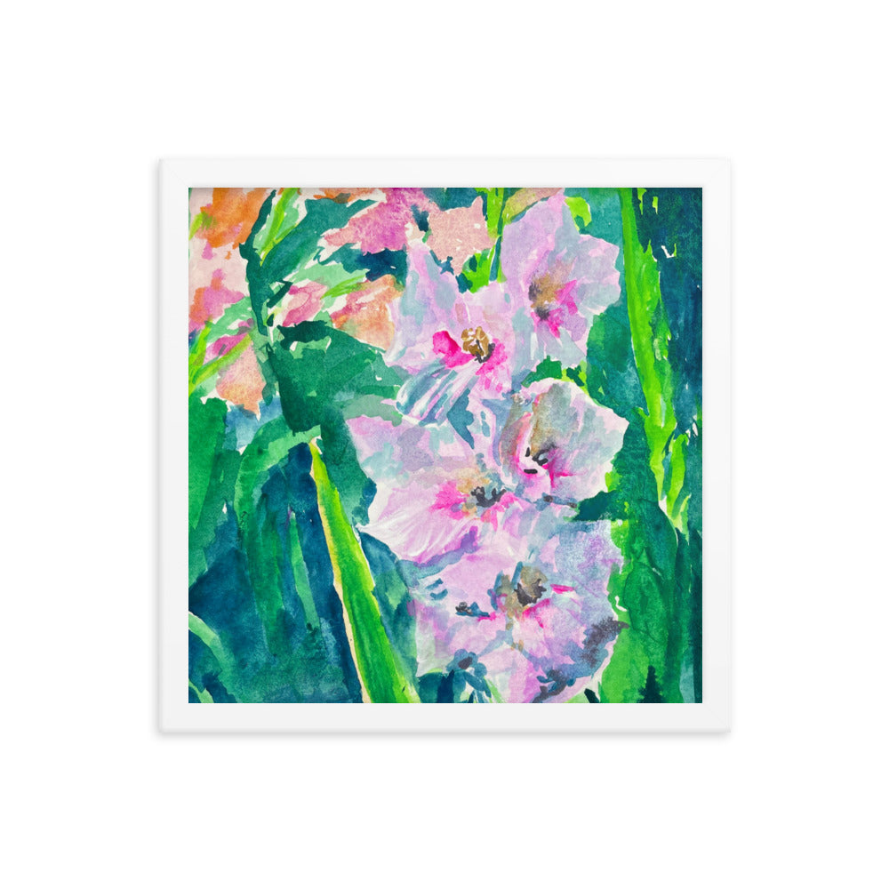 Gladiolus Flowers Framed Poster